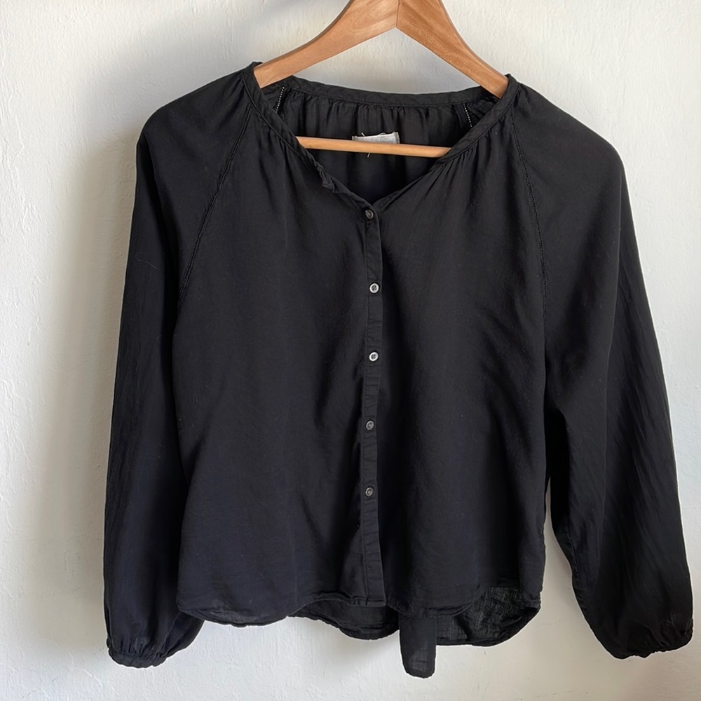 Outerknown The Folk Top Blouse Black Size Small